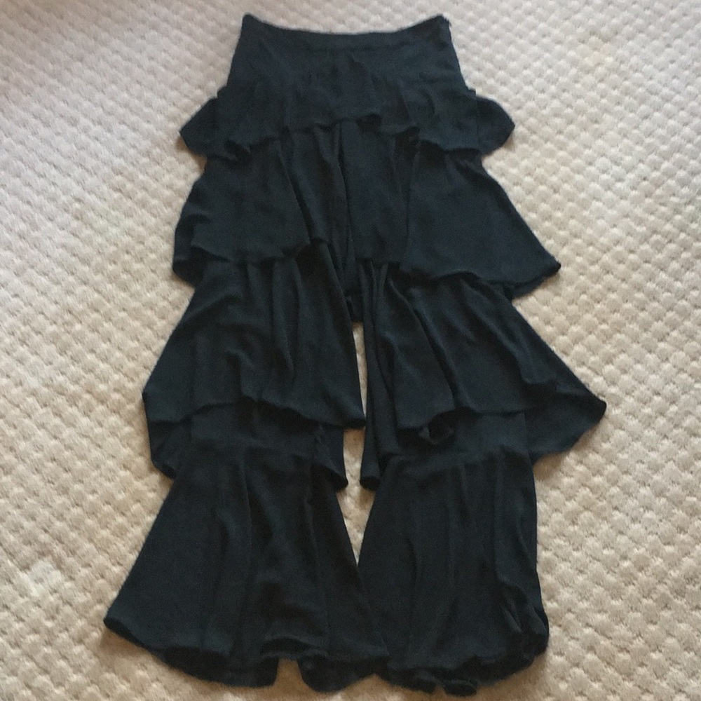 Tiered, Flared Black Pants